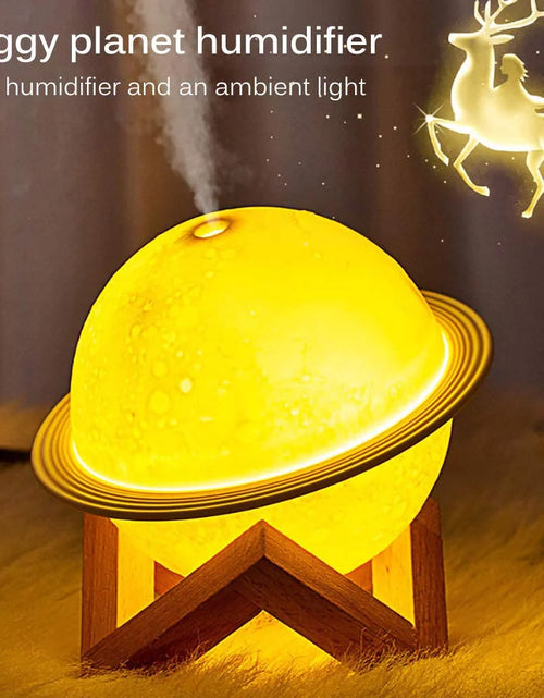 Load image into Gallery viewer, Moon Lamp Humidifier, 2 in 1 Moon Night Light &amp; Humidifiers with USB Recharge, 3 Colors 3D LED Moon Light with Stand, Kids Friend Lover Birthday Gift Bedroom Home Decor 330Ml
