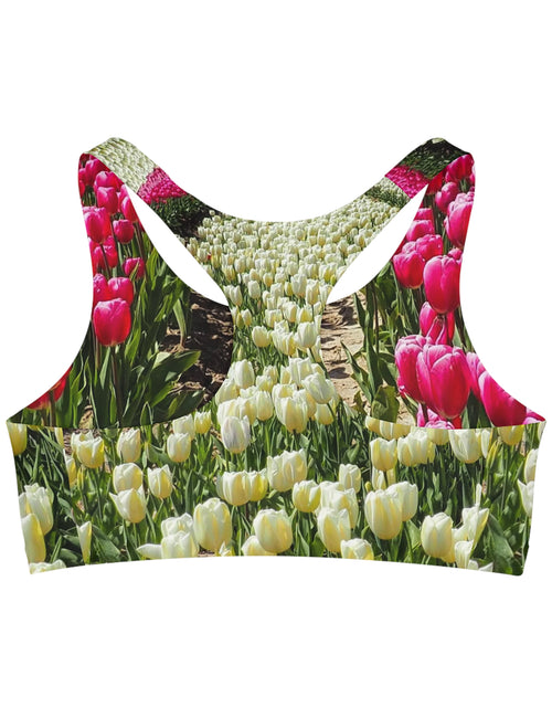 Load image into Gallery viewer, Sports Bra with tulip design
