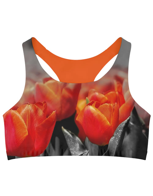 Load image into Gallery viewer, Sports Bra with tulip design
