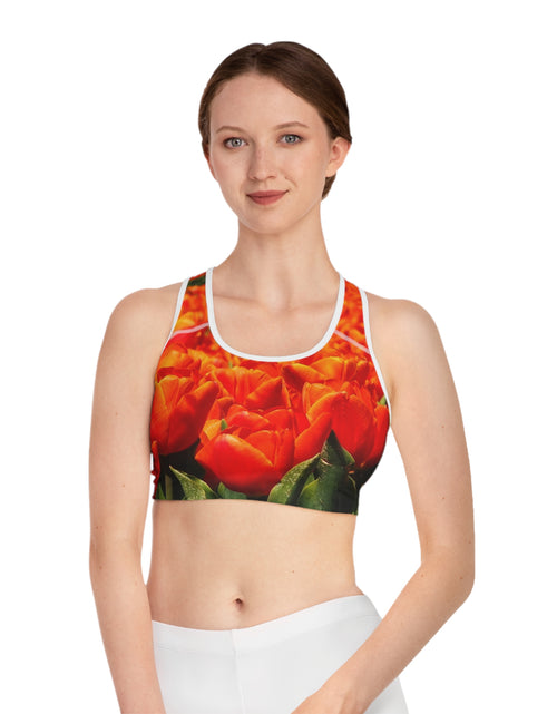 Load image into Gallery viewer, Sports Bra with tulip design
