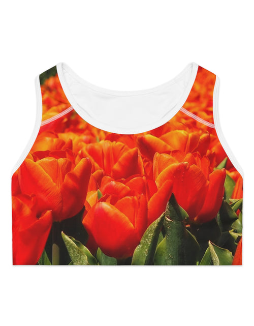 Load image into Gallery viewer, Sports Bra with tulip design
