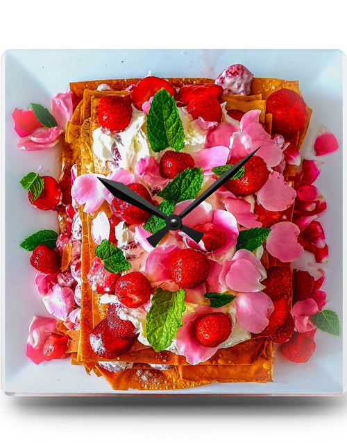 Load image into Gallery viewer, Wall clock with strawberry pie
