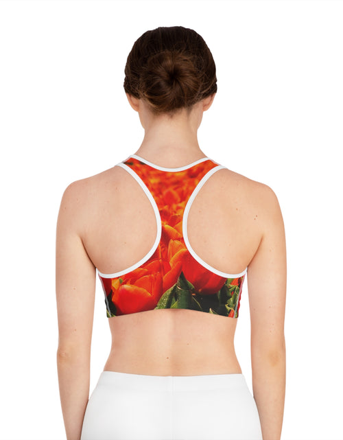 Load image into Gallery viewer, Sports Bra with tulip design
