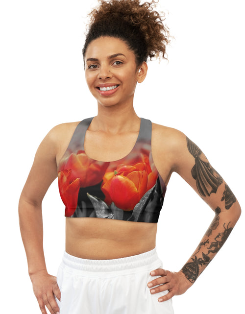 Load image into Gallery viewer, Sports Bra with tulip design
