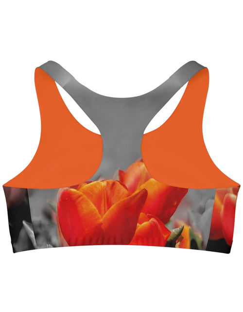 Load image into Gallery viewer, Sports Bra with tulip design
