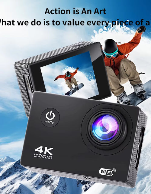 Load image into Gallery viewer, 4K Action Camera Wifi 2.0&quot; Screen 1080P/30FPS Waterproof Camera Helmet Video Recording Camera Sports Cameras Outdoor Mini Cam
