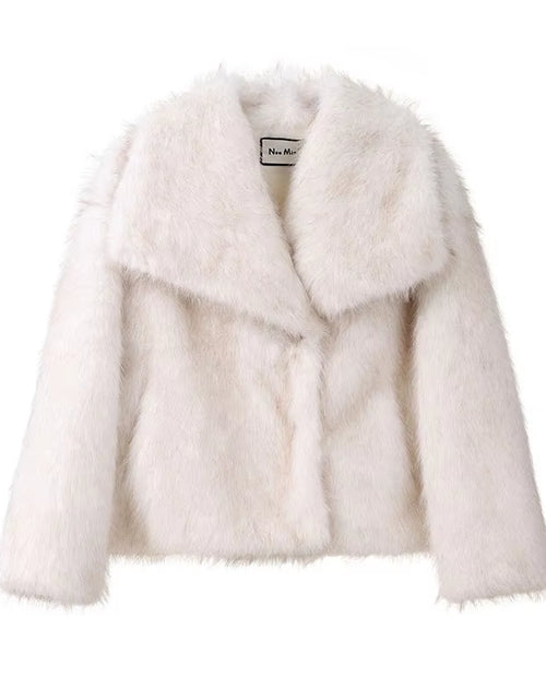 Load image into Gallery viewer, 2024 Winter New Fashion Gradient Fluffy Fur Coat Women High Street Luxury Big Fur Collar Faux Fox Fur Jacket Female Overcoats
