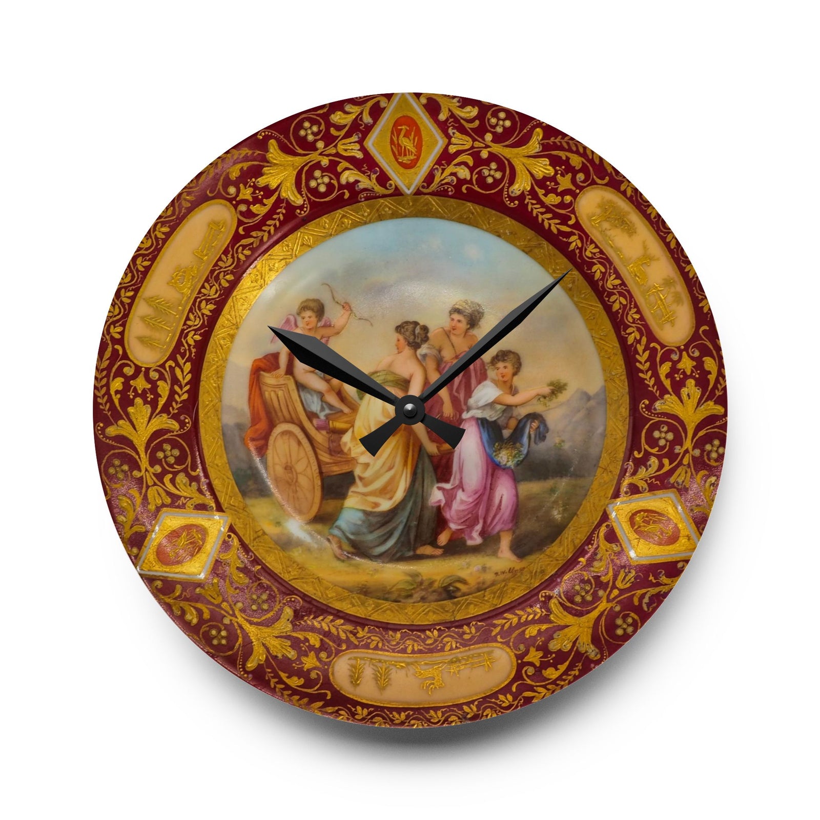 Wall Clock with antique plate design