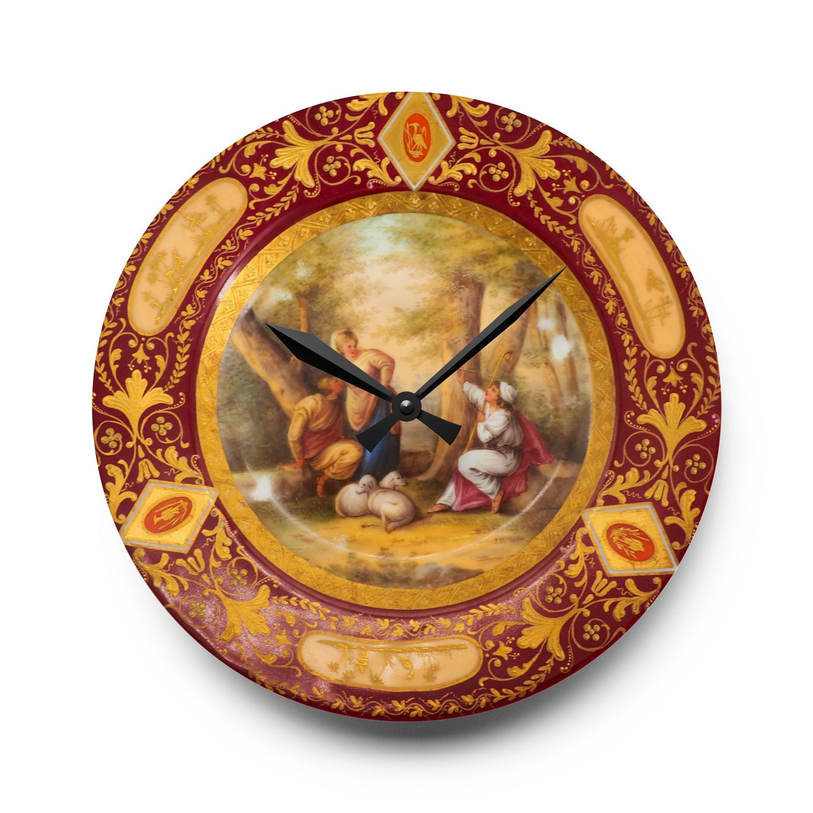 Wall Clock with antique plate design