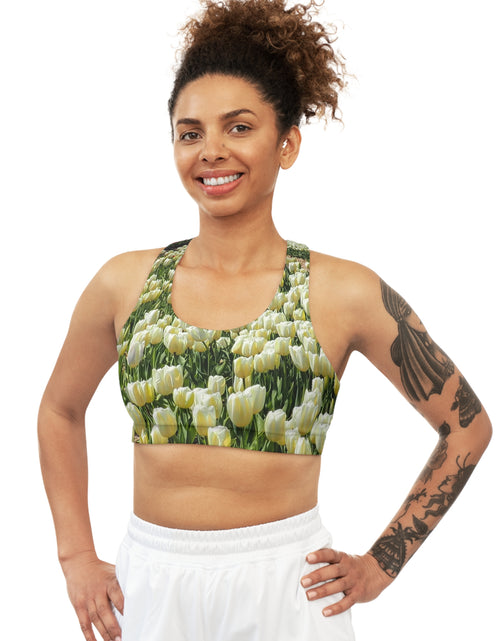 Load image into Gallery viewer, Sports Bra with tulip design
