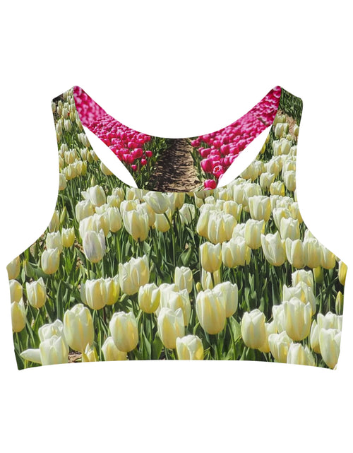 Load image into Gallery viewer, Sports Bra with tulip design
