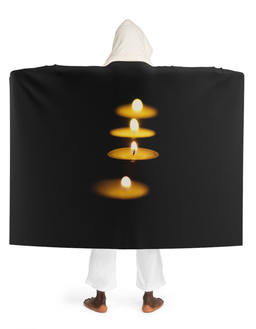 Load image into Gallery viewer, Hooded Sherpa Fleece Blanket lights
