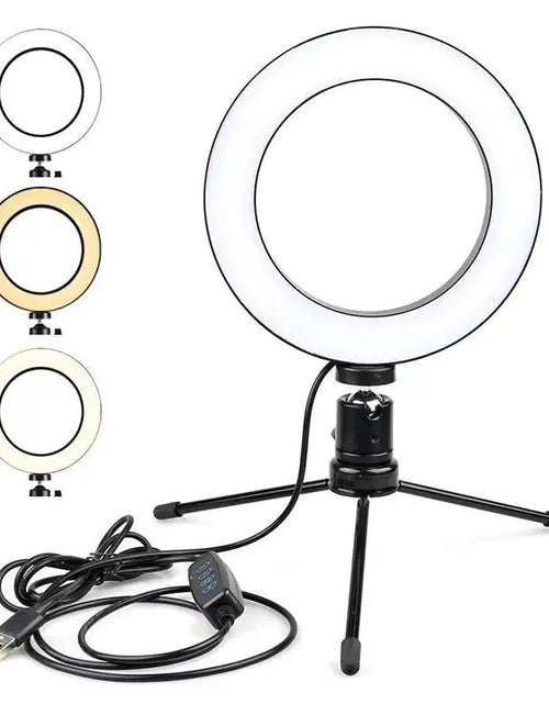 Load image into Gallery viewer, 6-Inch Desktop Ring Light for Live Streaming and Makeup
