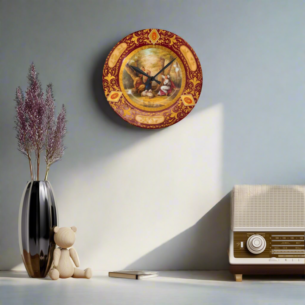 Wall Clock with antique plate design