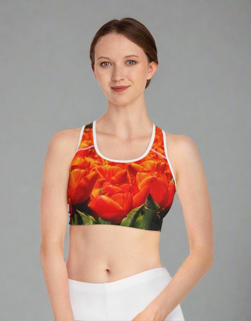 Load image into Gallery viewer, Sports Bra with tulip design
