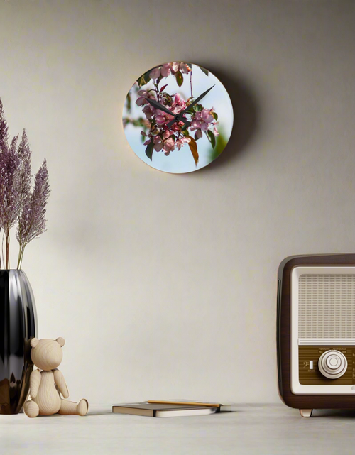 Load image into Gallery viewer, Wall Clock with flower design
