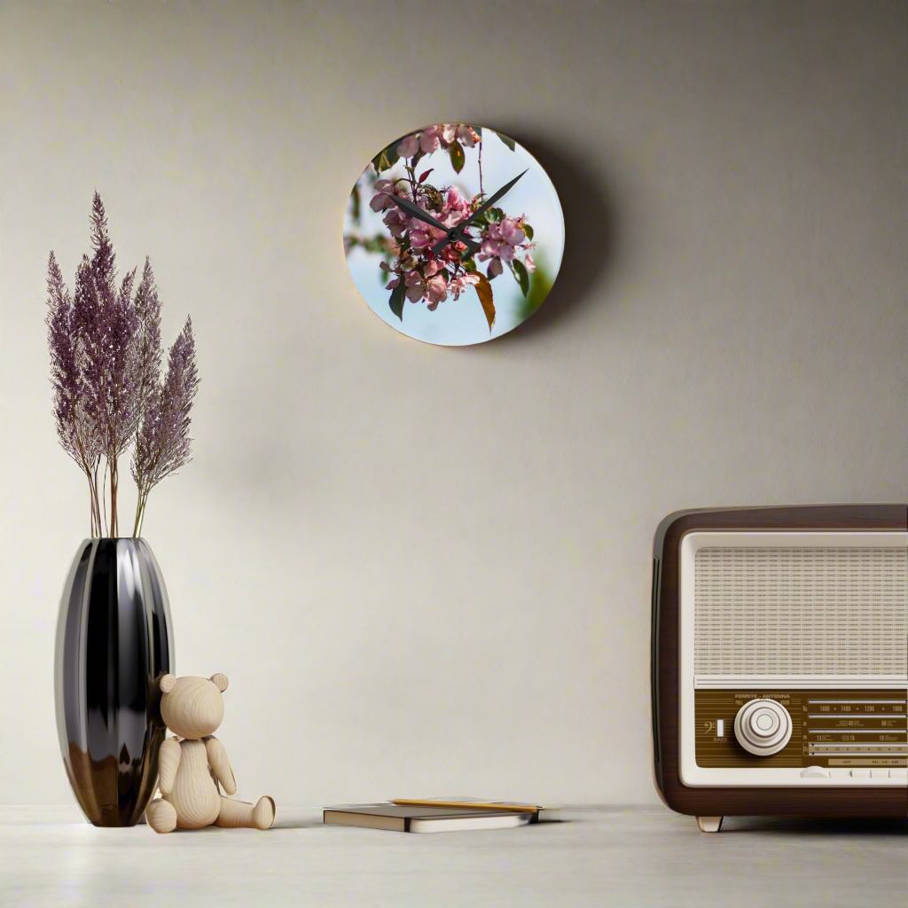 Wall Clock with flower design