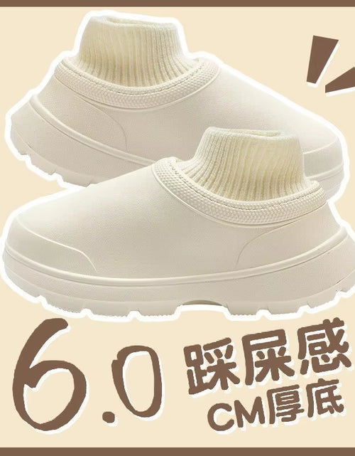 Load image into Gallery viewer, Women Waterproof Cotton Slippers Home Floor Couples Winter Warm Shoes Thick Sole Soft Plush Female Male Indoor Street Boots
