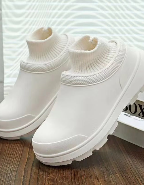 Load image into Gallery viewer, Women Waterproof Cotton Slippers Home Floor Couples Winter Warm Shoes Thick Sole Soft Plush Female Male Indoor Street Boots
