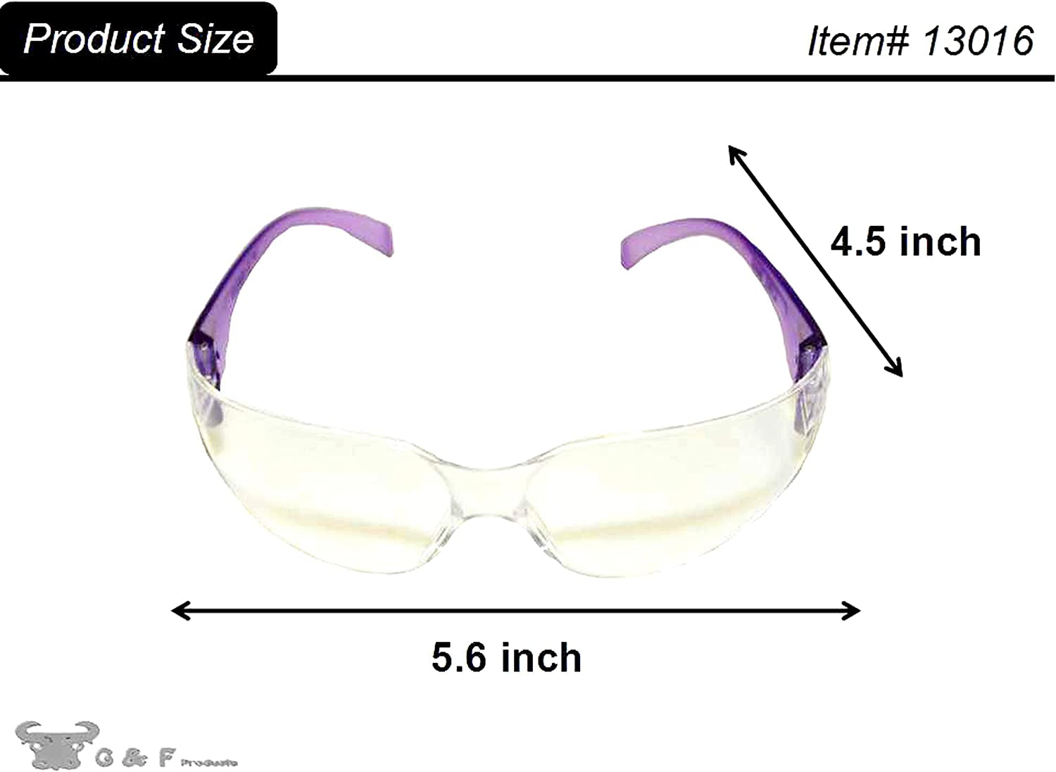 Goggles Safety Glasses with 99% Protection against UV-A, B & C Rays, Impact, Resistant & Clear Lenses Unisex 6 or 12 Pack