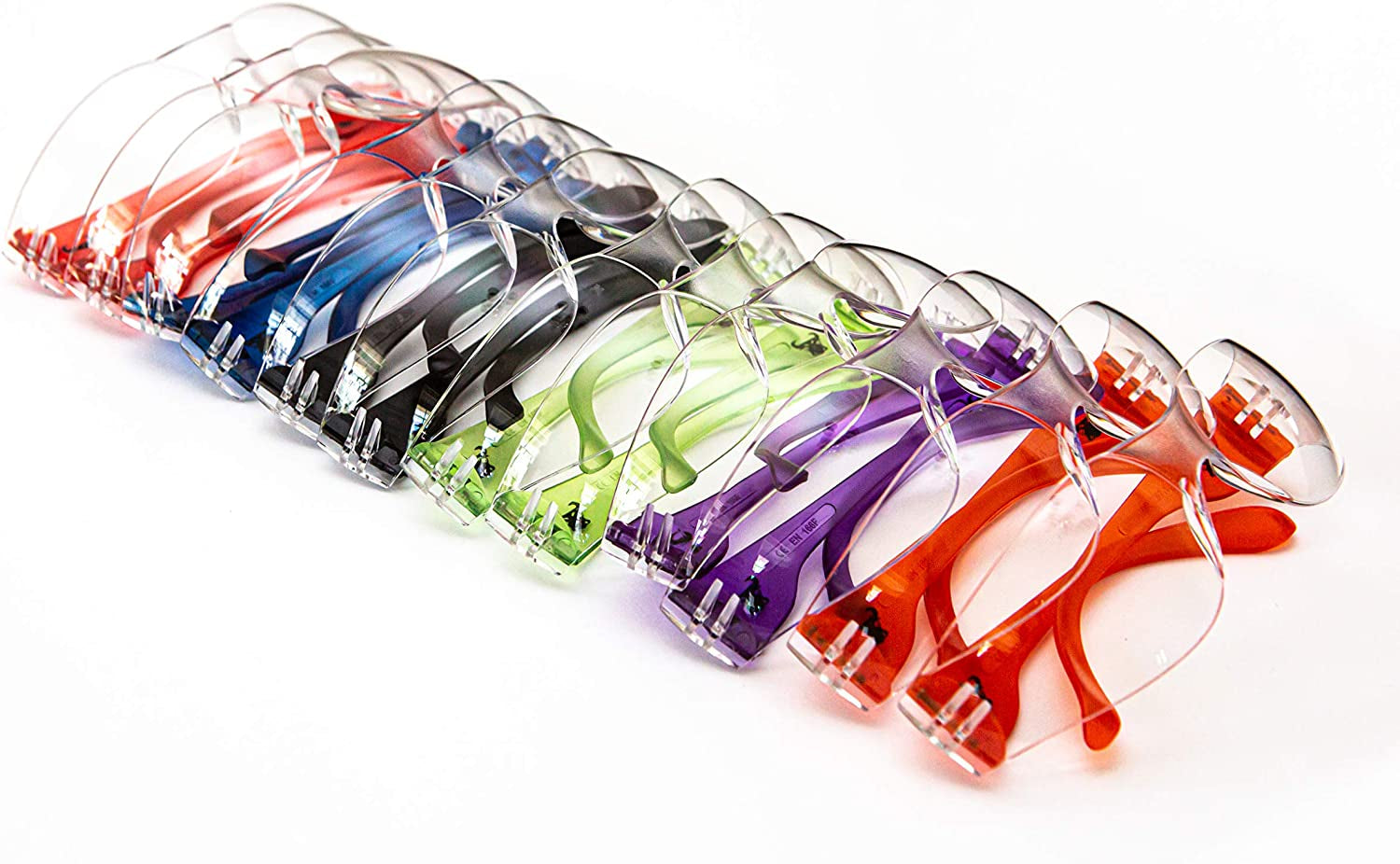 Goggles Safety Glasses with 99% Protection against UV-A, B & C Rays, Impact, Resistant & Clear Lenses Unisex 6 or 12 Pack