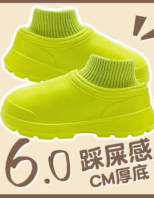 Load image into Gallery viewer, Women Waterproof Cotton Slippers Home Floor Couples Winter Warm Shoes Thick Sole Soft Plush Female Male Indoor Street Boots
